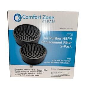 Comfort Zone Clean CZAPH132 HEPA Air Purifier Filter‎ 2-Pack Carbon Filtration